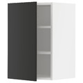 METOD Wall cabinet with shelves, white/Nickebo matt anthracite, 40x60 cm