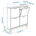 STÄLL Shoe cabinet with 4 compartments, oak veneer, 96x17x90 cm