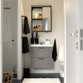 ENHET Bathroom, anthracite/grey frame, 64x43x65 cm