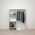 PLATSA Wardrobe with 3 doors, white/Fonnes white, 140x57x181 cm