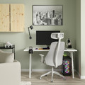 TROTTEN / MATCHSPEL Desk and chair, white/light grey