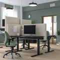 MITTZON Desk sit/stand, electric black stained ash veneer/black, 140x80 cm