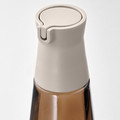 HALVTOM Bottle with pour spout, glass/brown, 19 cm