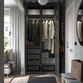 PAX / FORSAND Wardrobe combination, dark grey/dark grey, 100x60x236 cm