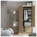 VILHATTEN Wardrobe with 2 doors and 2 drawers, oak effect