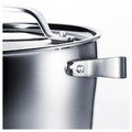 SENSUELL Pot with lid, stainless steel, grey, 4 l