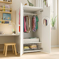 SMÅSTAD / PLATSA Wardrobe, white/birch, 60x57x123 cm