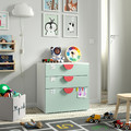 SMÅSTAD / PLATSA Chest of 3 drawers, white/light green, 60x42x63 cm