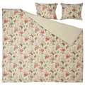 NÄSSELKLOCKA Duvet cover and 2 pillowcases, light grey-beige/multicolour, 200x200/50x60 cm