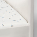 RÖDHAKE Fitted sheet for cot, white, blueberry patterned, 60x120 cm
