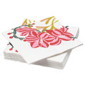 VINTERFINT Paper napkin, Amaryllis white/pink, 33x33 cm