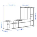 VIHALS TV/storage combination, white, 251x37x140 cm