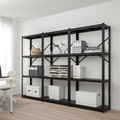 BROR Shelving unit, black, 254x40x190 cm