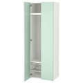 SMÅSTAD / PLATSA Wardrobe, white/light green, 60x42x181 cm