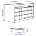 TROFAST Storage combination with boxes, light white stained pine/light orange, 93x44x52 cm