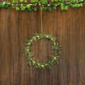 Garden Wreath with LED lights, battery-operated