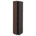 METOD High cabinet with shelves, black/Sinarp brown, 40x60x200 cm