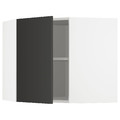 METOD Corner wall cabinet with shelves, white/Nickebo matt anthracite, 68x60 cm