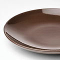 FÄRGKLAR Side plate, glossy brown, 20 cm, 4 pack