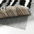 BULLERREMSA Rug, high pile, black grey/white, 133x195 cm