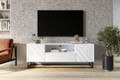 TV Cabinet Asha 167 cm, metal legs, matt white