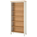 HEMNES Bookcase, white stain, light brown, 90x197 cm