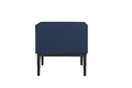 Nightstand Bedside Table Nicole Set of 2, black legs, dark blue