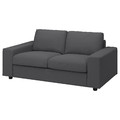 VIMLE Cover for 2-seat sofa, with wide armrests/Hallarp grey