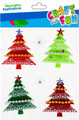 Craft Deocrative Felt Sticker Christmas Tree 4pcs