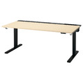 MITTZON Desk sit/stand, electric birch veneer/black, 160x80 cm