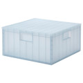 PANSARTAX Storage box with lid, transparent grey-blue, 33x33x16.5 cm