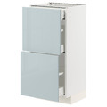 METOD / MAXIMERA Base cab with 2 fronts/3 drawers, white/Kallarp light grey-blue, 40x37 cm