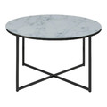 Coffee Table Alisma, round, white/black, glass