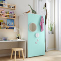 SMÅSTAD / PLATSA Wardrobe, white/pale turquoise, 60x57x123 cm