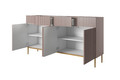 Cabinet with 4 Doors & 4 Drawers Nicole 200cm, antique pink, gold legs