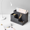 TJENA Desk organiser, black, 18x17 cm