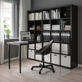 KALLAX / LAGKAPTEN Desk combination, black/black-brown, 182x159x182 cm