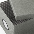 KVARNVIK Storage box with lid, grey, 25x35x20 cm