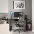 UPPSPEL / STYRSPEL Gaming desk and chair, black/grey, 140x80 cm