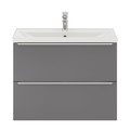 Goodhome Wall-mounted Basin Cabinet Imandra Slim 80cm, grey