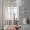 STENFRÖ Sheer curtain, 1 piece, with heading tape/beige, 300x300 cm