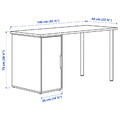 LAGKAPTEN / ALEX Desk, white, 140x60 cm