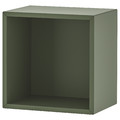 EKET Wall-mounted shelving unit, grey-green, 35x25x35 cm