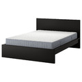 MALM Bed frame with mattress, black-brown/Valevåg medium firm, 160x200 cm