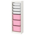 TROFAST Storage combination, white, white pink, 46x30x145 cm