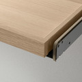 KOMPLEMENT Pull-out tray with divider, white stained oak effect, light grey, 75x35 cm