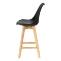 Bar Stool Norden Wood, low, PP, black