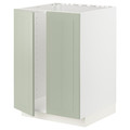 METOD Base cabinet for sink + 2 doors, white/Stensund light green, 60x60 cm