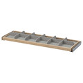 KOMPLEMENT Pull-out tray with divider, white stained oak effect, light grey, 100x35 cm