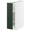 METOD / MAXIMERA Base cabinet/pull-out int fittings, white/Havstorp deep green, 20x60 cm